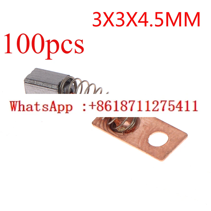 

100pcs Electric Motor Carbon Brushes Replace Grinding Machine Micromotor Handpiece 3X3X4.5MM