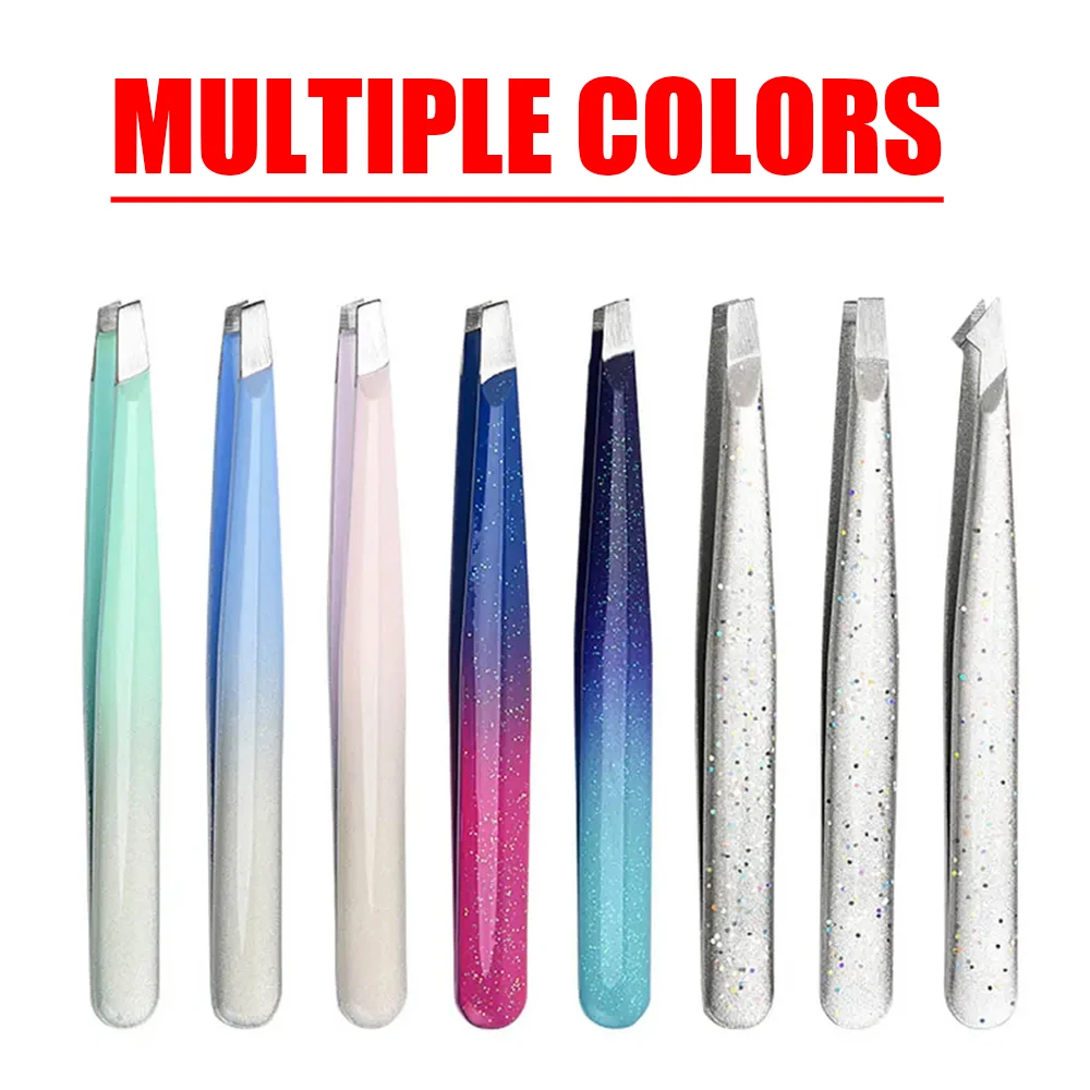 Conjunto de pinças profissionais de aço inoxidável para sobrancelhas, ótima precisão para remoção de pêlos faciais