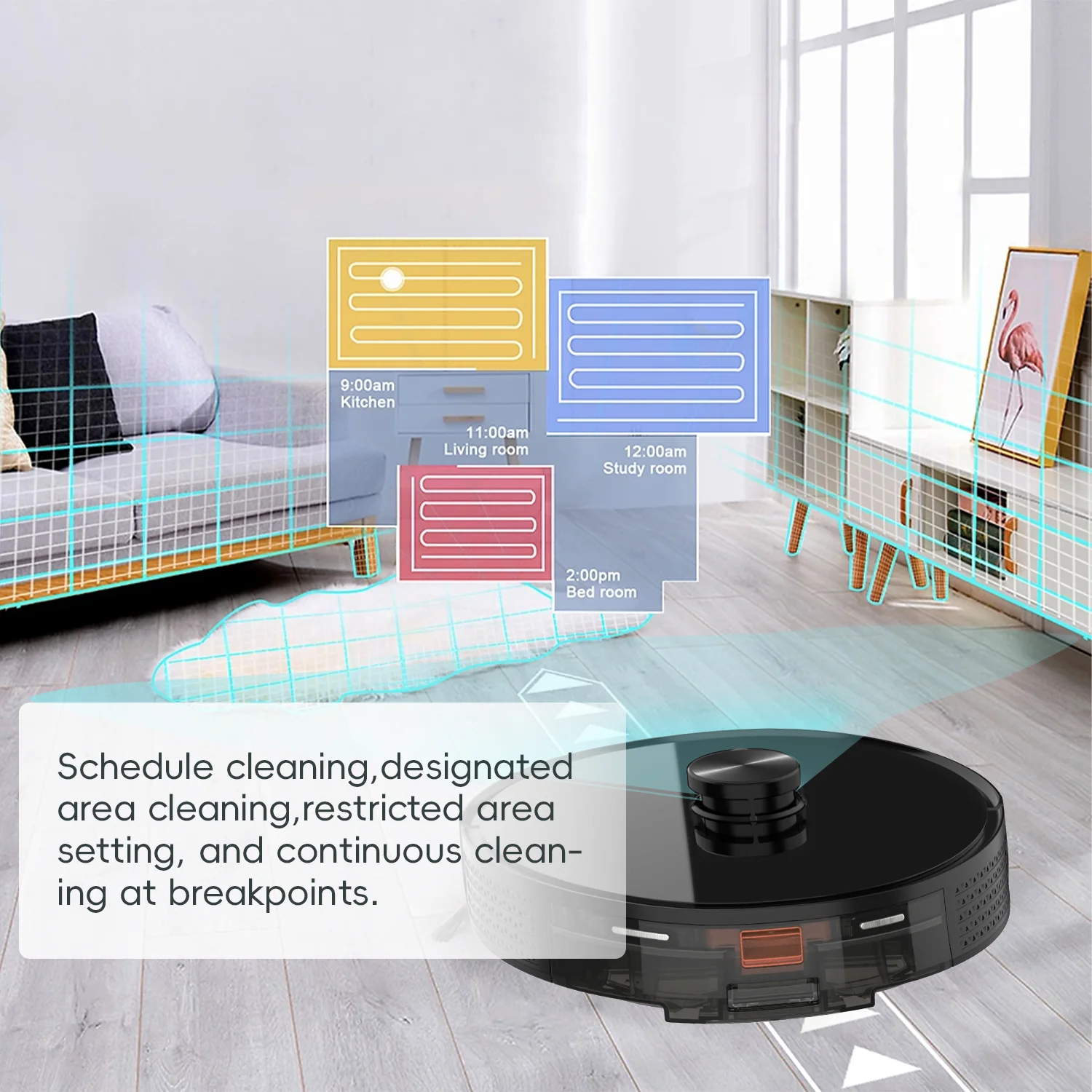 LDS SLAM Robot Vacuum Cleaner Wireless Cleaning Mopping Sweeping 4000PaSuction 5200Mah Battery Robot Vacuums AT900 Made in China