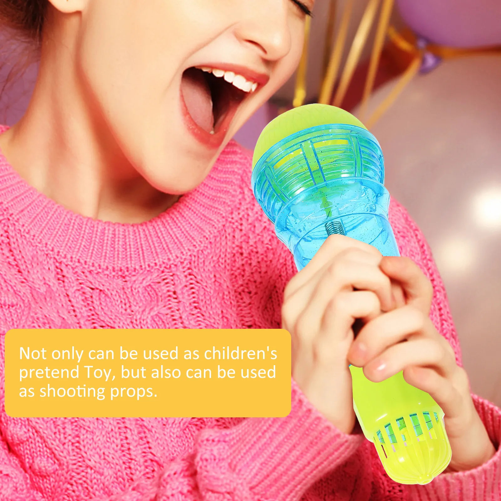 Kids Pretend Microphone for Singing Practice, Party Favor & Performance Prop