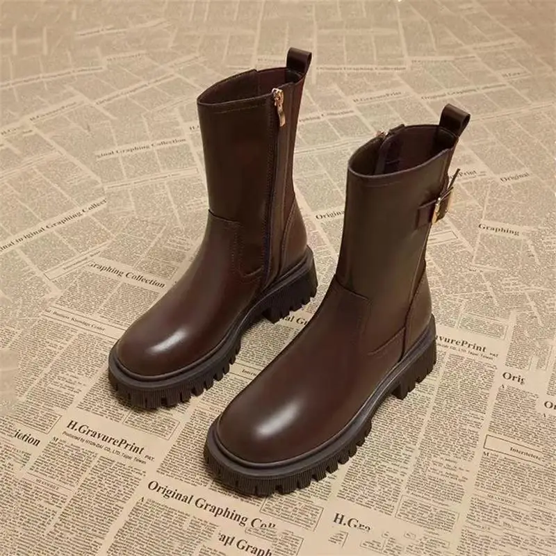 Botas de cigarrillo Retro a la moda para mujer, botines pequeños populares de otoño e invierno, 2024