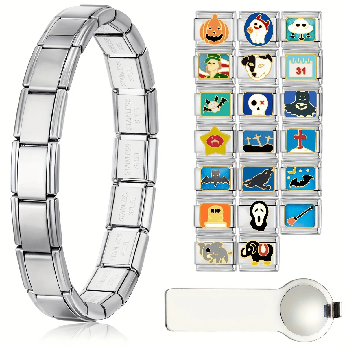 Модульные-детали-диаметром-9-мм-ювелирные-изделия-ручной-работы-«сделай-сам»-для-Хэллоуина-набор-итальянских-браслетов-различные-подвески-и-инструменты-для-открытия