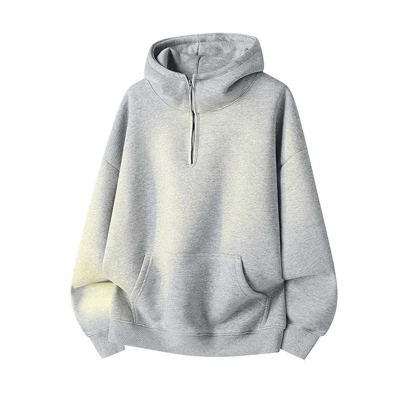 

Новая осенняя коллекция 2025: Свободная толстовка с высоким воротником на молнии, однотонная, с широкой фактурной тканью, трендовая, из полиэстера, размер S.