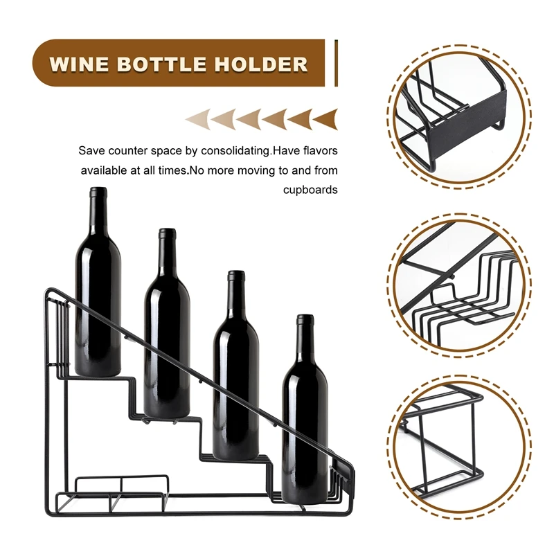 4 Bottle Wire Diplay Rack/Monin Syrup Rack Coffee Storage Rack Multifunction Milk Tea Cup Rack Display