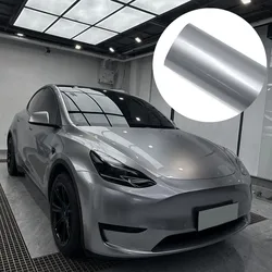 Glossy Silver Car Sticker Color Change Vinyl Film Bubble Free PVC Film Car Wrapping Decal Car Accessories Auto Decoration
