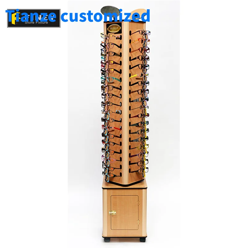 

(Customized) Factory Wooden Sunglasses Display Stand Floor Display Showcase