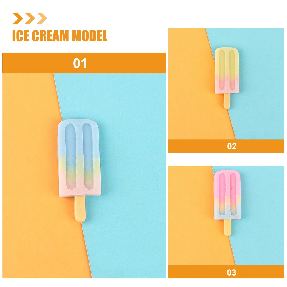 

15pcs Simulation Ice Cream Miniature Dessert Smooth Polished Resin Colorful Realistic Decor Accessories Beads DIY Phone Case