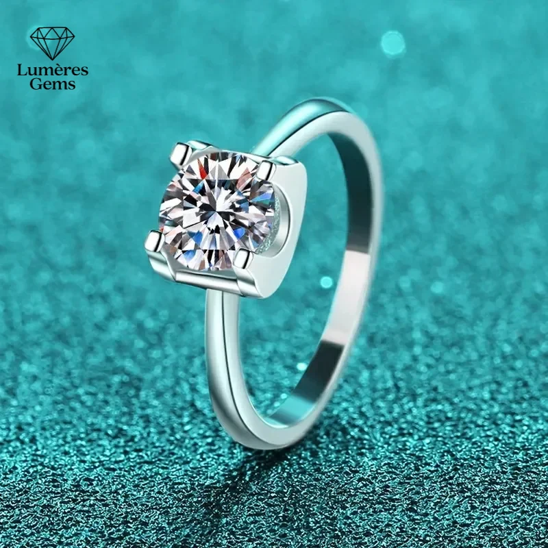 

PT950 Platinum 0.5/1CT Moissanite Diamond , Perfect Cut VVS1 D Color GRA Certificate New Style Brilliant Ring Gift For Women