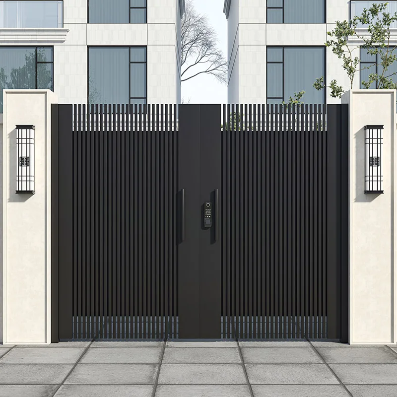 Porte extérieure de cour de maison en alliage d'aluminium, porte de jardin, en acier inoxydable, en 