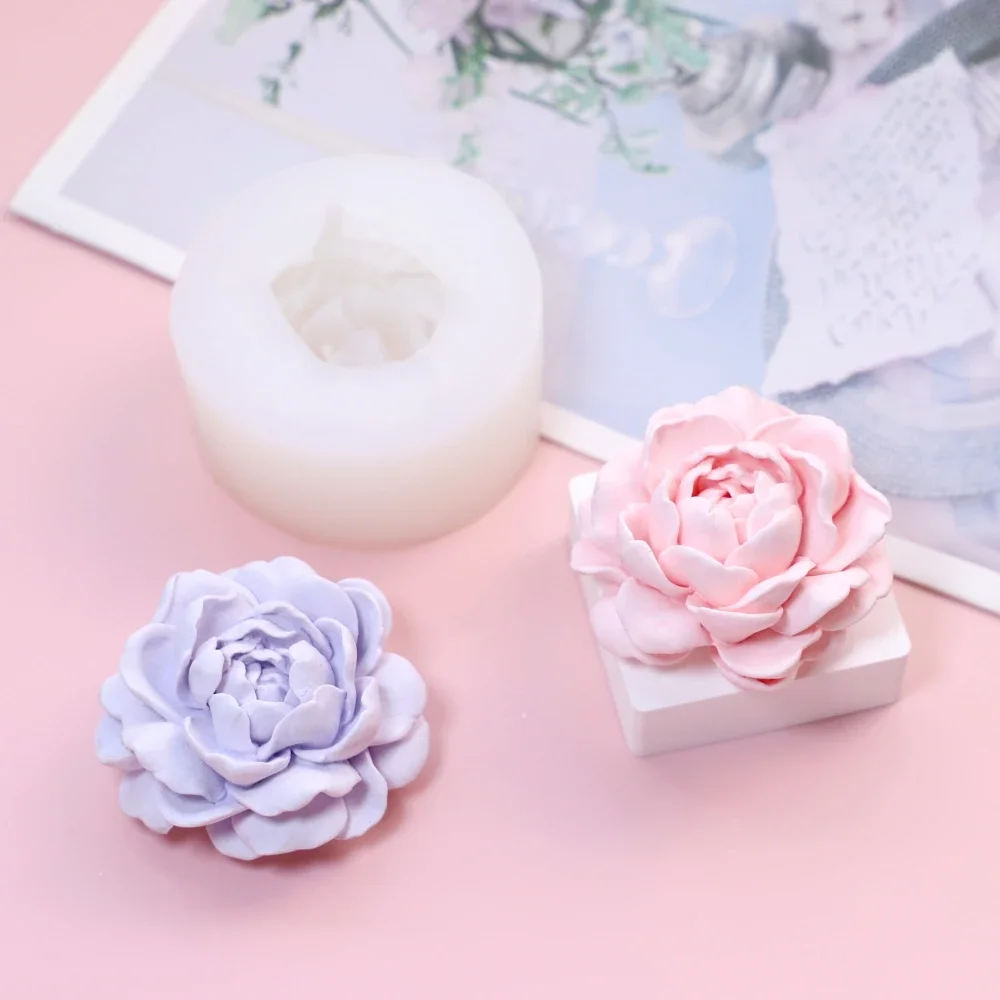 Pila de pétalos, peonía, moldes de silicona para velas, resina de jazmín, moldes de yeso, flor rosa, Chocolate, regalos para el día de la madre, decoración de pastel de cumpleaños