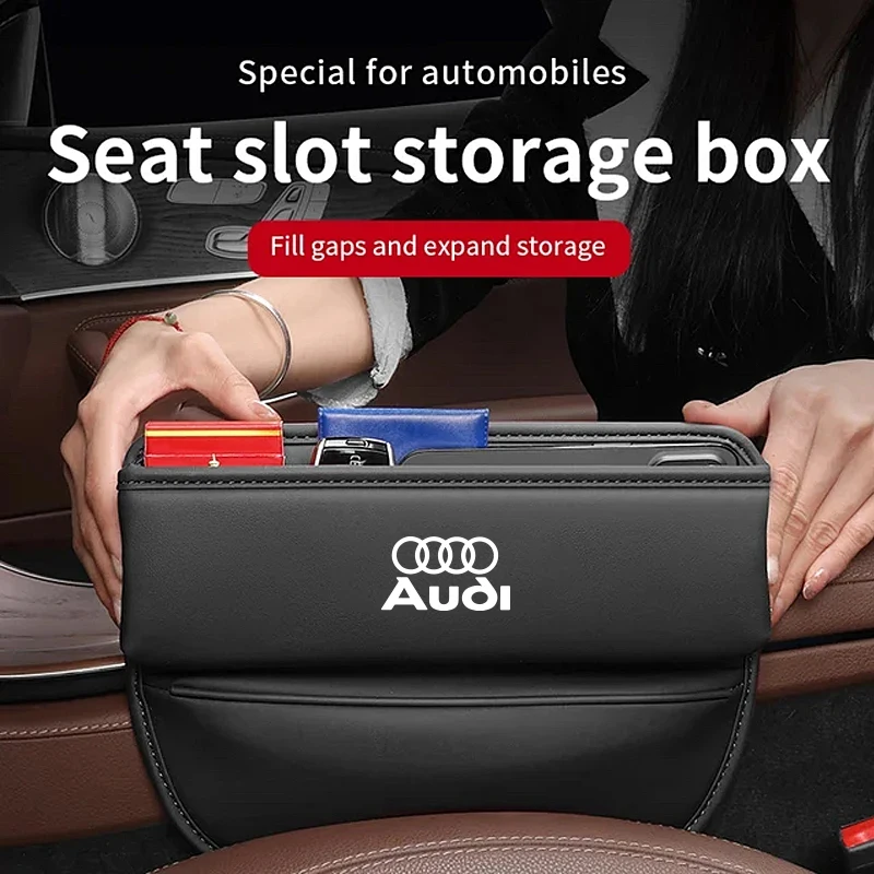 Car Seat Gap Organizer Box Leak-proof Storage Bag For Audi A1 A2 A3 A4 A5 A6 A7 A8 Q1 Q2 Q3 Q4 Q5 Q6 Q7 Q8 TT RS3 S5 B8 Quattro