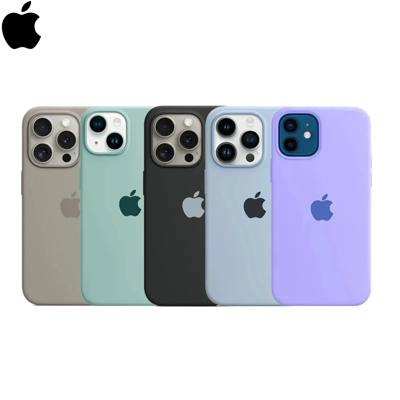 Original Official Silicone Cases For iPhone 13 14 15 16 Pro Max 16 Plus Case For Apple iPhone 16 14 15 13 12 Pro Case