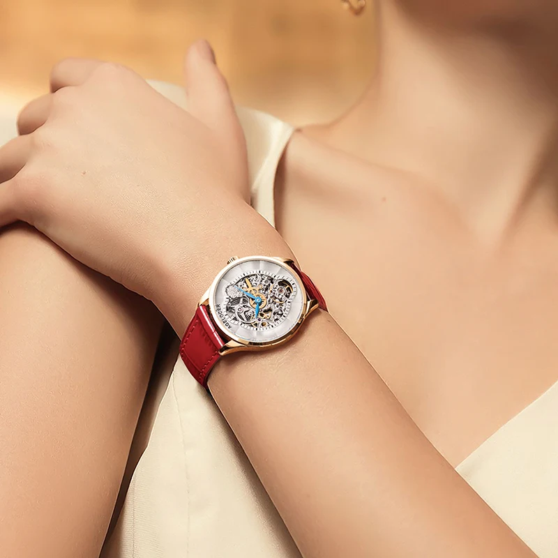 AGELOCER Original Astronomer Watch Van Gogh Oil Painting Women\'s Luxury Quartz Moon Phase Watch Birthday Gift for Women