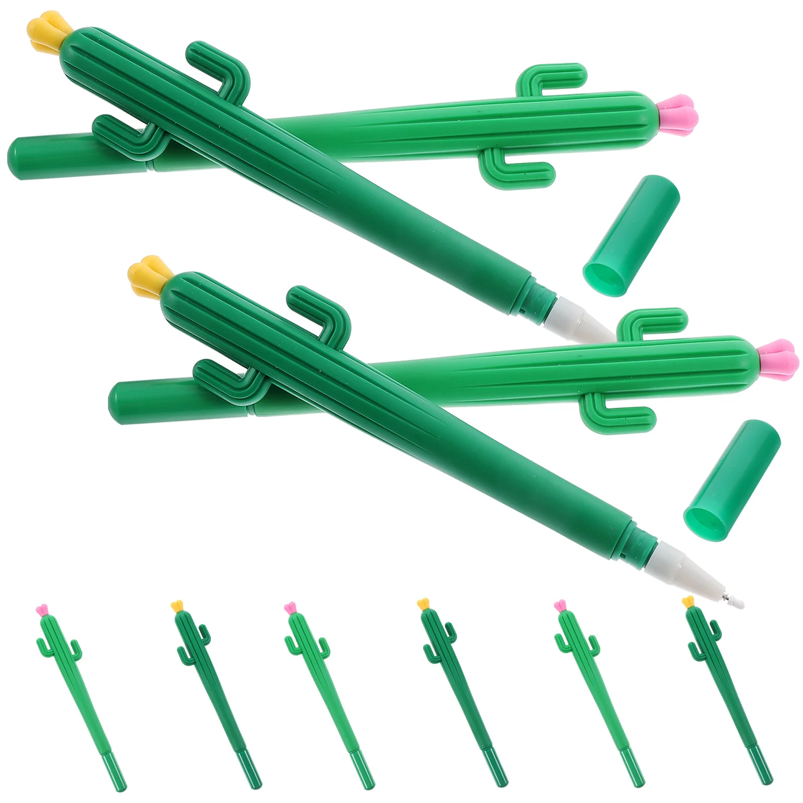 

10pcs Cactus Ballpoint Pens Neutral Gel Pen Student Writing Supplies Plant Design Stationery Cute Kids Cartoon Creative Gifts