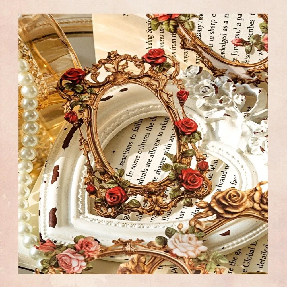 10pcs Lot Creative Design Vintage Flower Border Card Border Style Vintage Style Collage Card Flower Pattern Mirror Frame Card