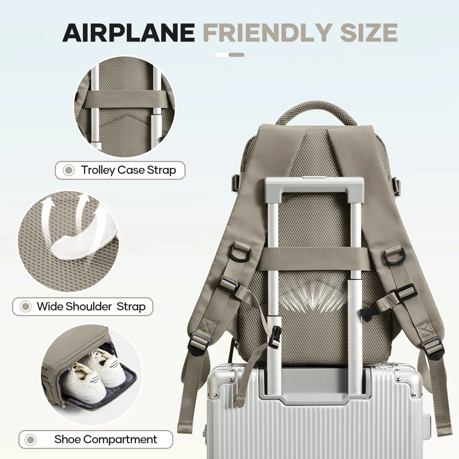 การบีบอัดสูญญากาศกระเป๋าผู้หญิงผู้ชายกระเป๋าเดินทาง Ryanair 40x20x25 Trave กระเป๋าเป้สะพายหลัง, ธุรกิจกระเป๋าแล็ปท็อปกระเป๋าเป้สะพายหลัง