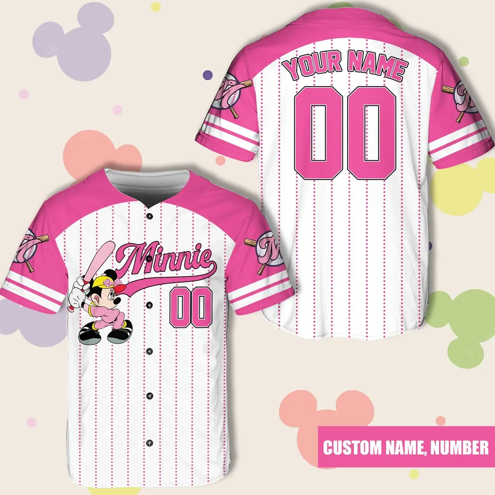 Customize Mickey And Friends Game Day Baseball Jersey Disneyy Baseball Player Outfit For Baseball Fans Stitch Baseball Jersey