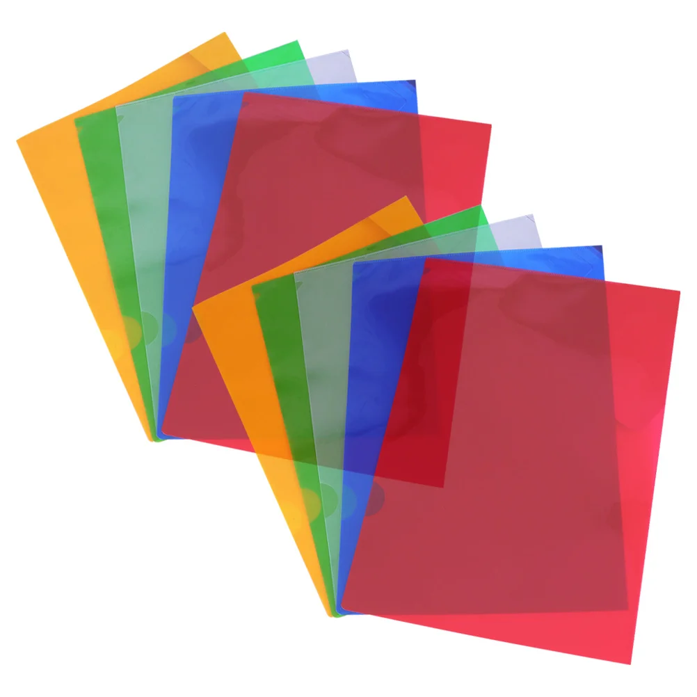 Cartella portadocumenti A4 da 10 pezzi, buste in plastica, porta documenti trasparenti, organizer per ufficio e scuola, tasche colorate per progetti