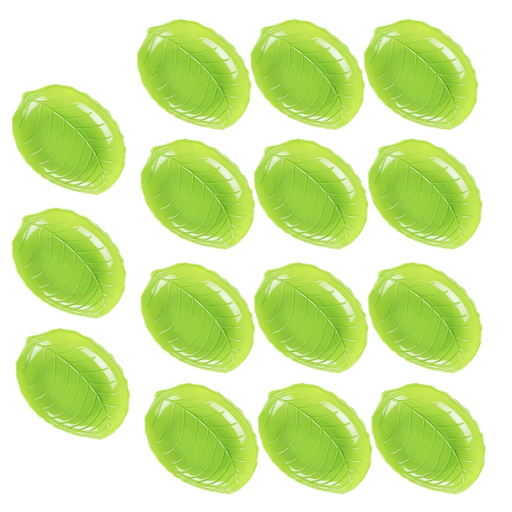

15 Pcs Leaf Dish Combination Food Plates Serving Decorate Hotel Trays Restaurant Snack Dessert Plastic Travel