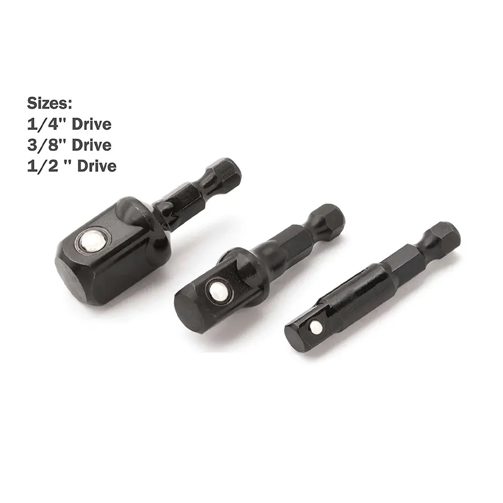 Binoax 3 Sơ Khai Tác Động Ổ Cắm Adapter Và Mở Rộng Bộ 1/4 3/8 1/2Inch Hạt Driver Ổ Cắm Lục Giác lắc Chân
