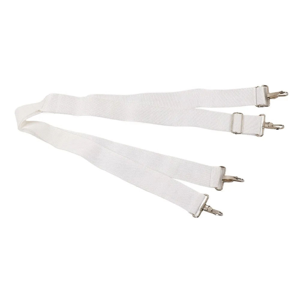 Adjustable Length Bass Drum Strap Nylon Material Cross Sling Double Shoulder Strap White Drum Strap Belt For Marching Bands