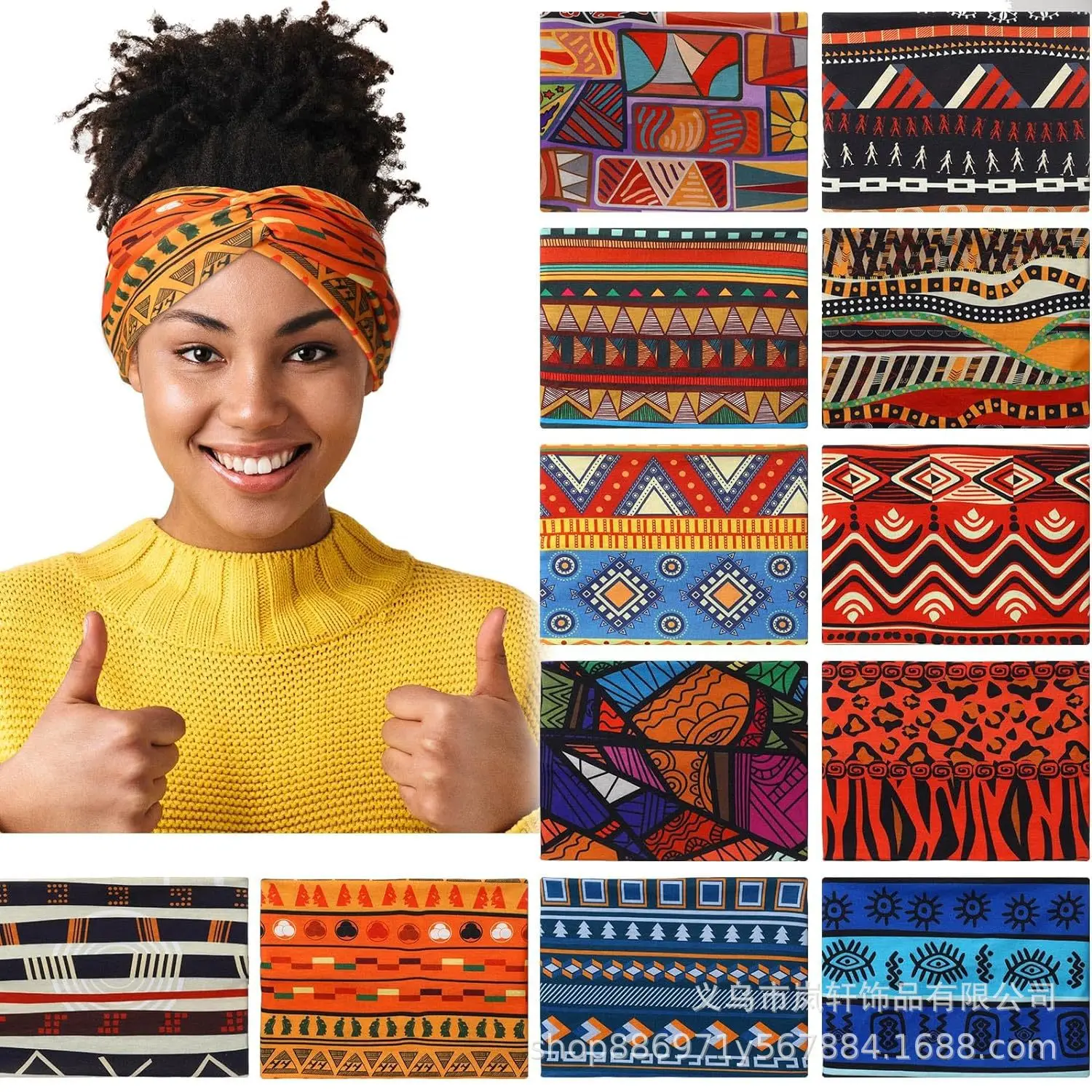 Bohemian Sports Headbands for Women Wide Headscarf Fitness Gym Running Yoga Hair Bands Tennis Headwrap Sports Sweatband Headband