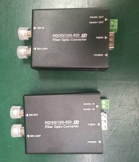 10km 4K60Hz   1 Channel  12G-SDI  Forward Video with Loop Out add rs485 data Fiber Optic Converter extender transmitter receiver