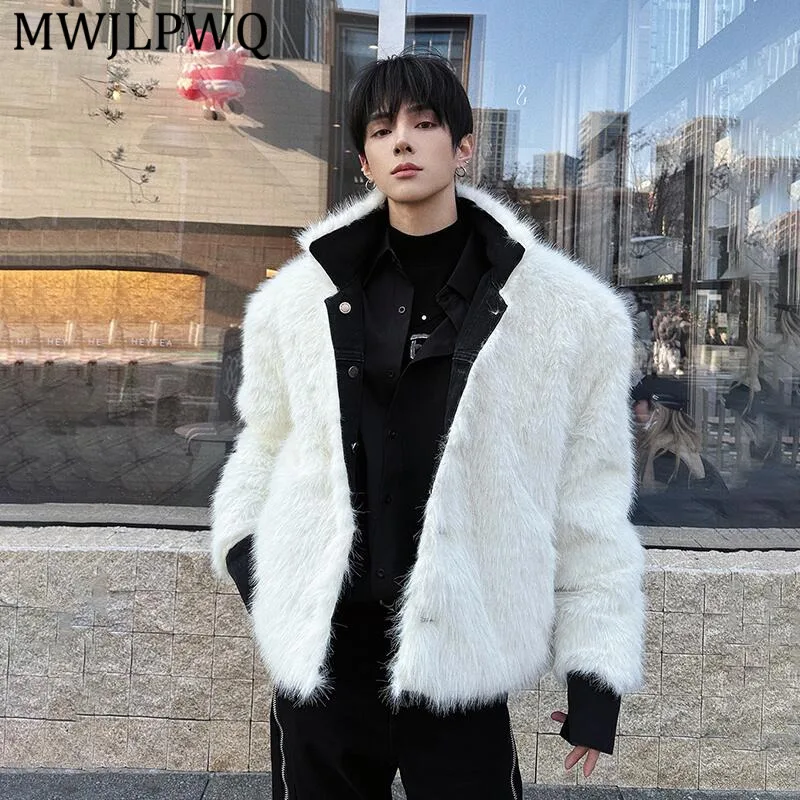 

MWJLPWQ Модная двусторонняя мужская хлопковая куртка: теплая зимняя уличная модель с отложным воротником, длинными рукавами, свободного кроя, повседневная, утепленная, 13192