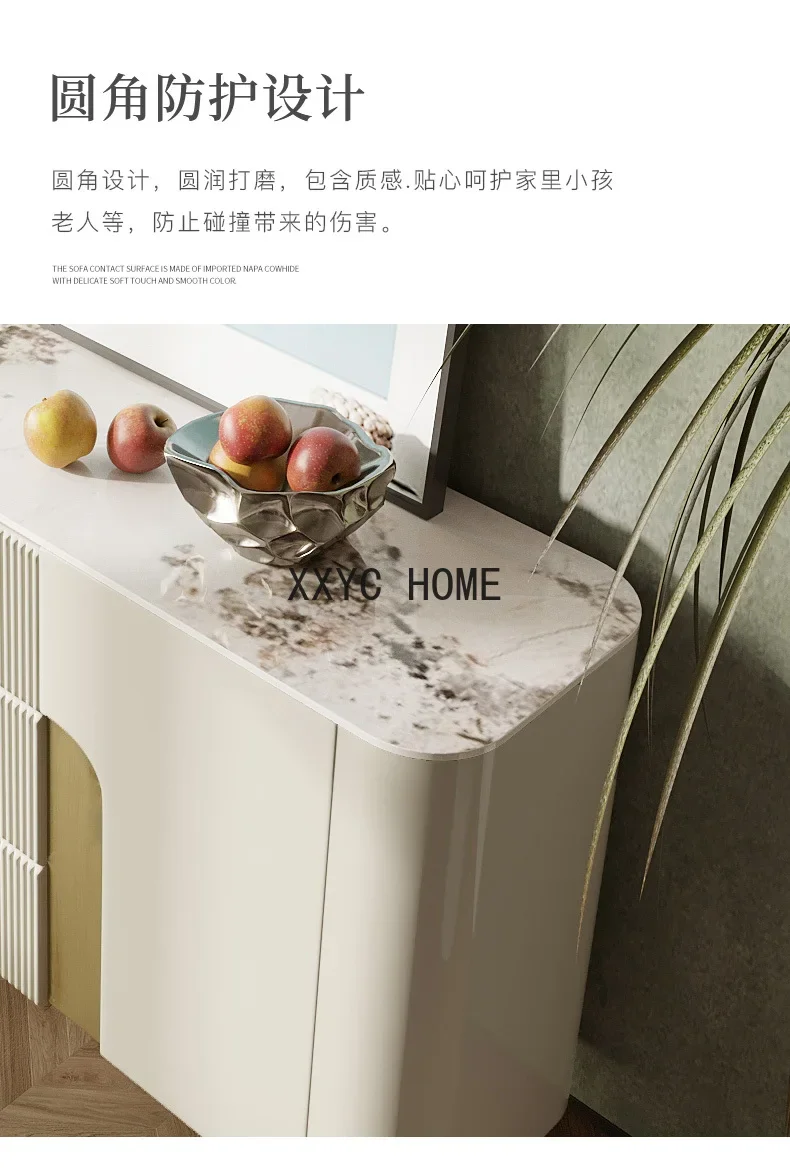 Affordable Luxury Style Stone Plate Sideboard Cabinet  Minimalist High-End Locker Living Room Tea Cabinet Home Wall Cabinet