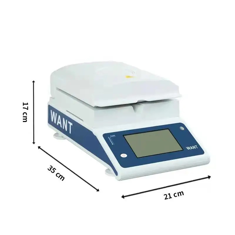 Analizador de humedad halógeno con pantalla táctil de 120g/1mg, medidor de humedad de grano, balanza electrónica
