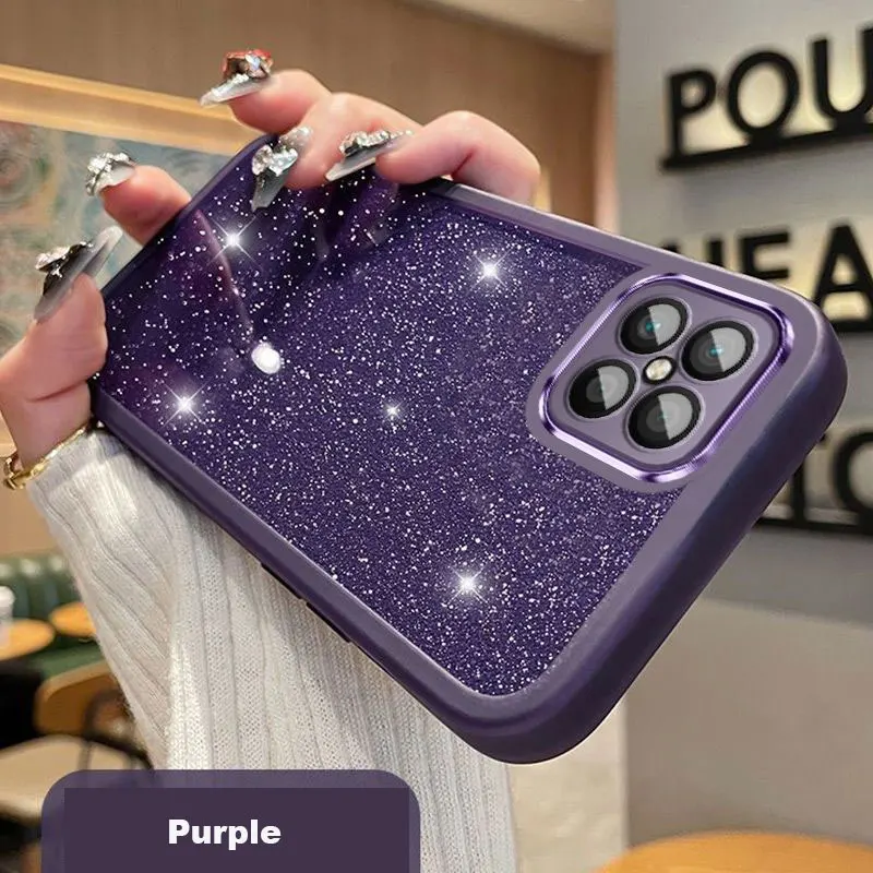 Luxury Case For Honor x8 4G Phone Cover Shiny Glitter Back Coque for Honor x8 2022 X8a X8b x9b X7a X6a X6s Case Honorx8 Silicon