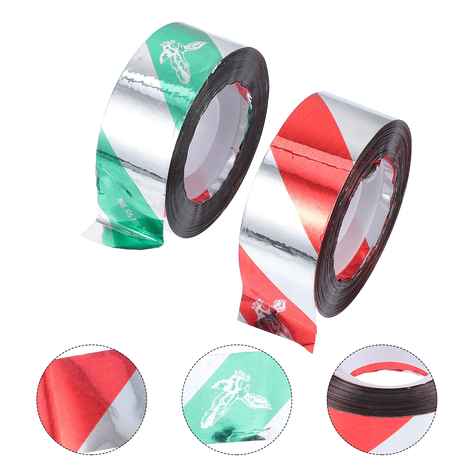 

2 Rolls Reflective Bird Belt Scare Tape Ribbon for Adhesive Aluminum Coating