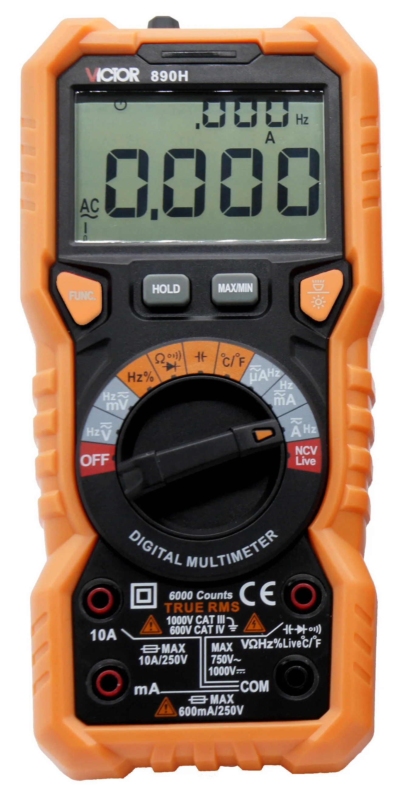 VICTOR 890H Multimeter High Precision 6000 Counts Auto Range Tester True RMS Intelligent Anti-burning NCV Universal Multimeter