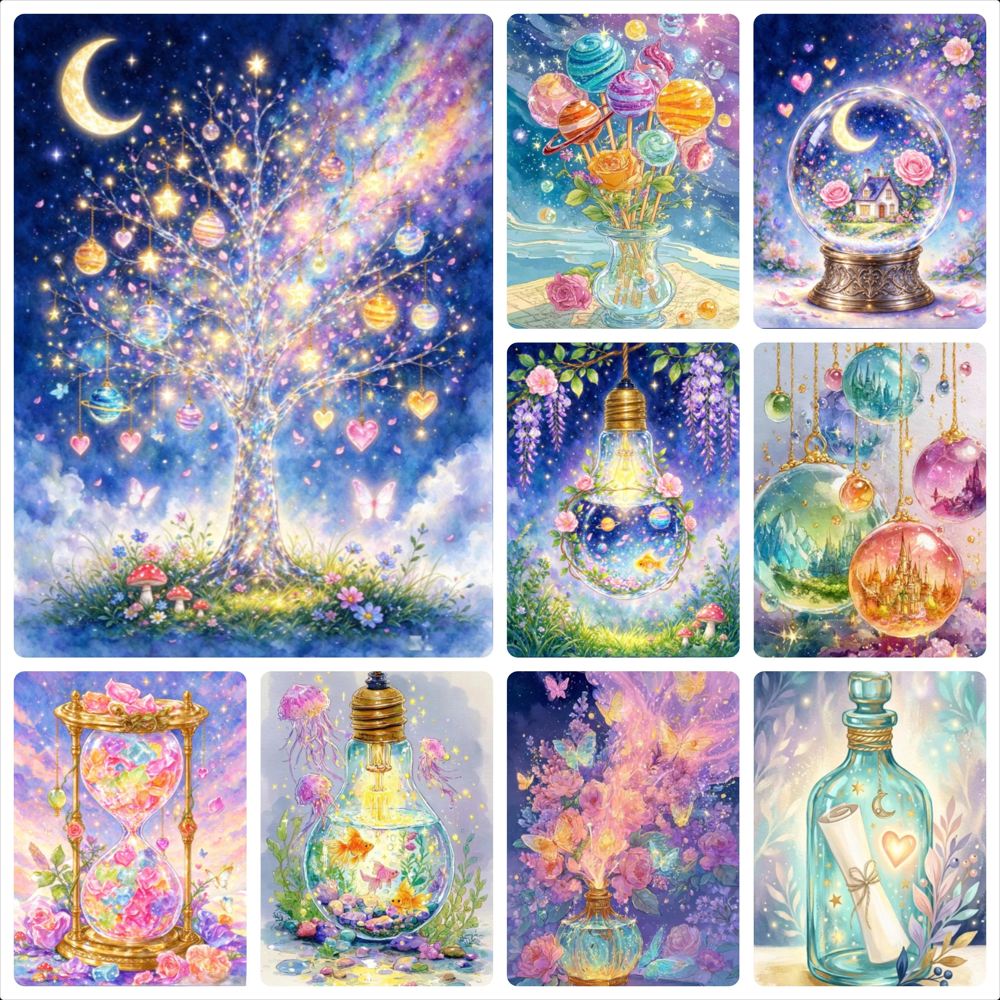Digital Oil Painting By Numbers Whimsical Magic Potion Bottle Witch Wizard Fantasy Decorative on Canvas Home Decor for Room