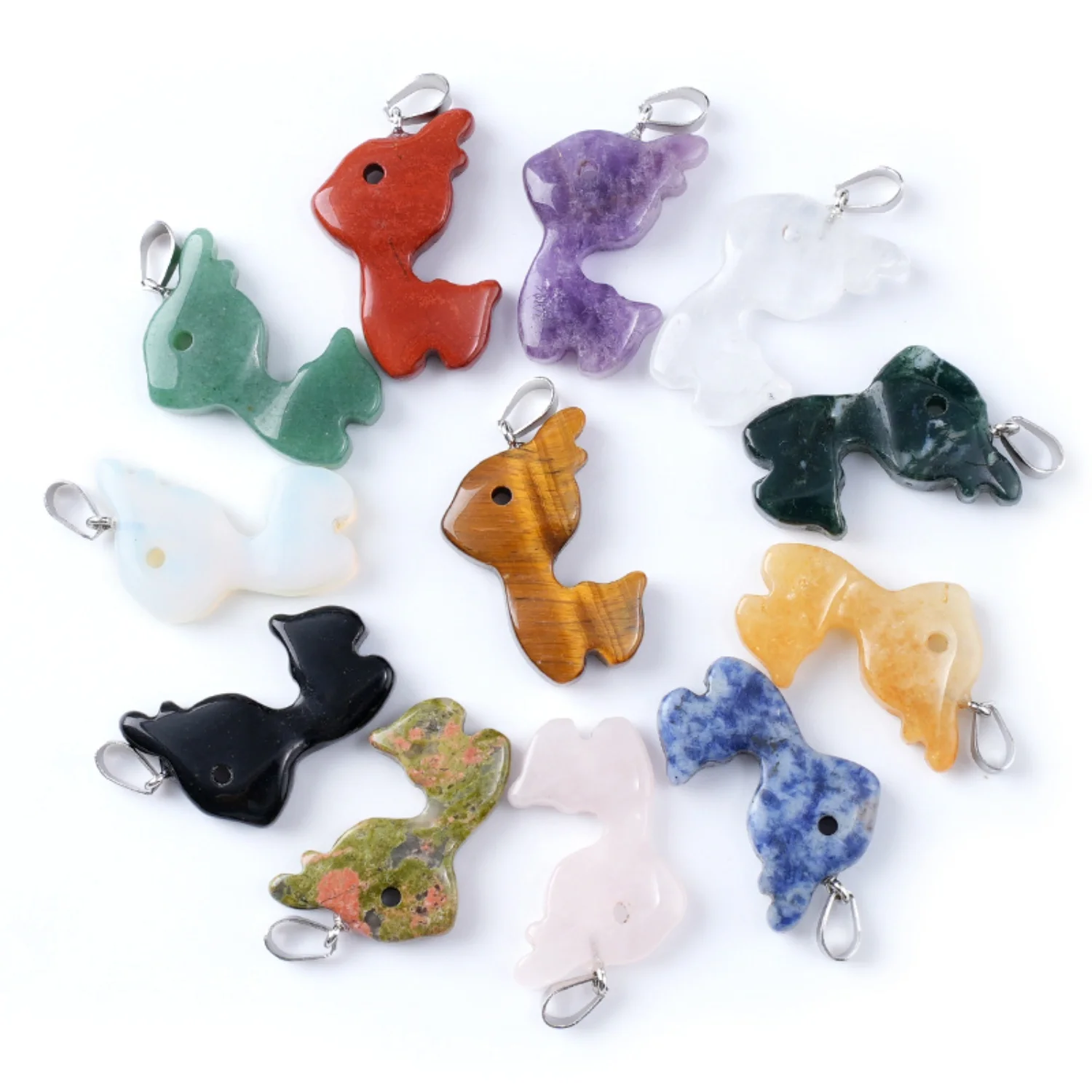 32x21 мм милый олень в форме розового кварца аметиста тигровый глаз обсидиановый кулон бусины для ручной работы DIY ожерелье браслет аксессуары