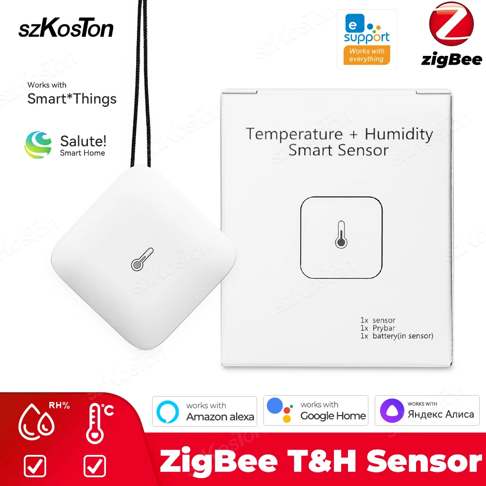 Smart ZigBee Temperature Humidity Sensor Indoor Thermometer eWeLink APP Wireless Hygrometer Support Home Assistant ZigBee2MQTT