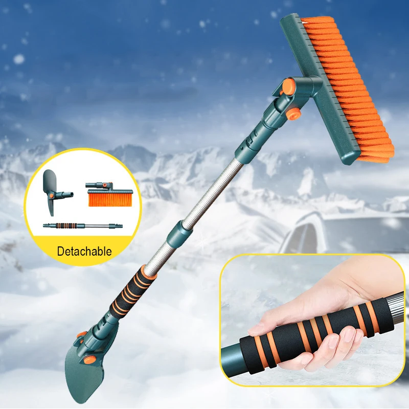 4 In 1 Car Ice and Snow Scraper Snow Shovel Squeegee Snow Brush Winter Defrosting Car Cleaning Supplies for Cars Trucks Suv