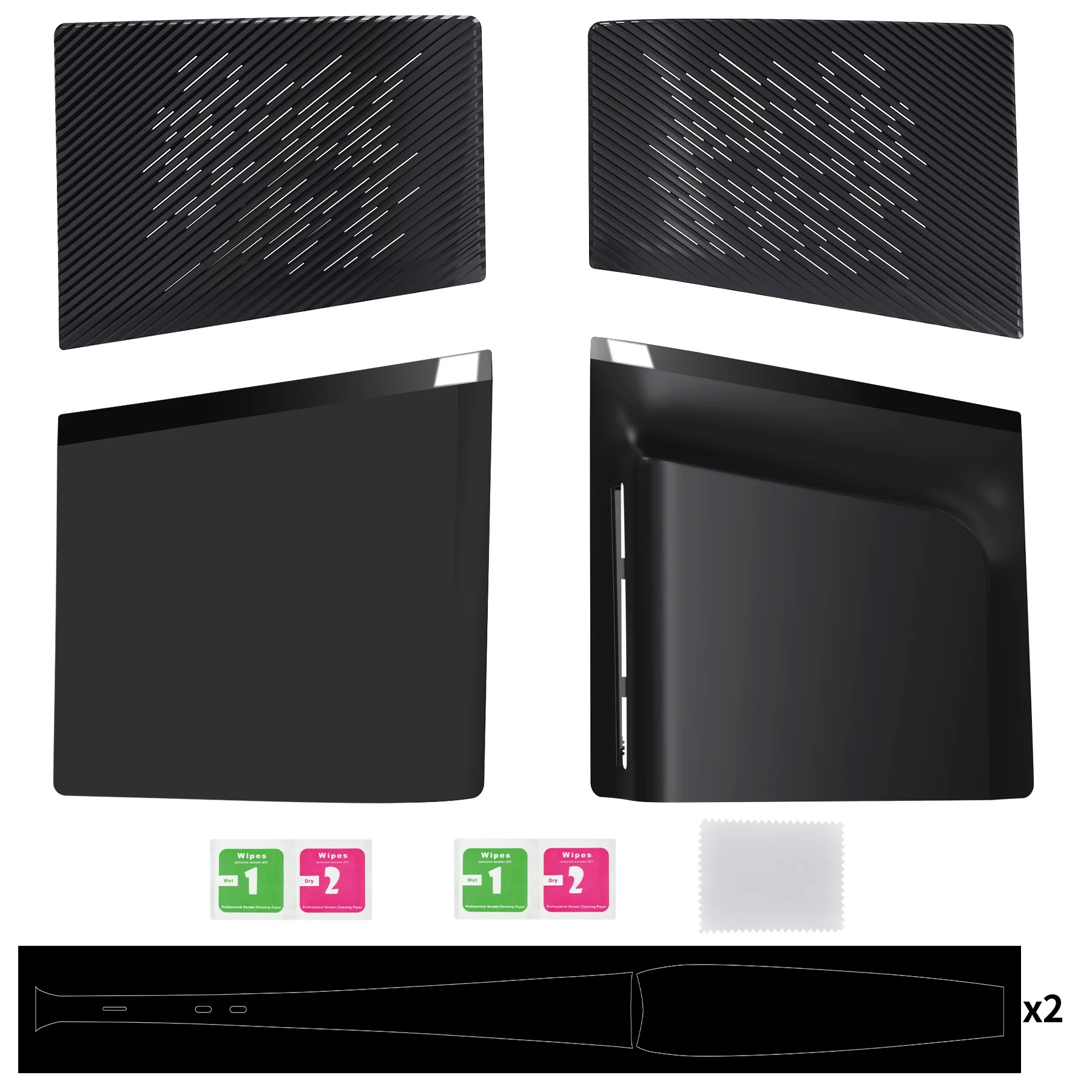 eXtremeRate Voor ps5 Slim Disc Edition Console eXcover Console Vervanging Top Bottom Cover met Cooling Vent Shell - Zwart