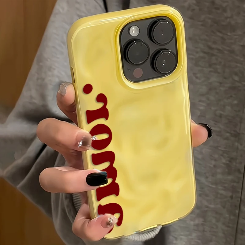 Amor Spanish Aesthetics Handyhülle für iPhone 17 16 15 11 14 13 12 Pro Max Plus 17Air Falten-Wellen-Design Weiche Silikon-TPU-Schutzhülle – Detail 2