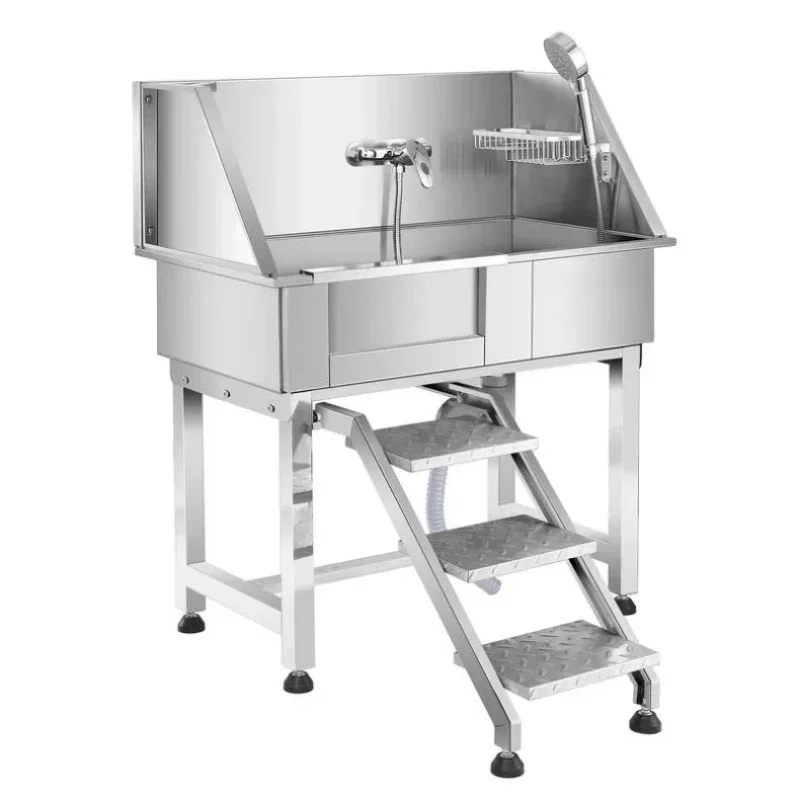 Wholesale Custom Size Dog Washing Stations with Ramp Faucet High-Quality Stainless Steel Dog Grooming Bath Tub