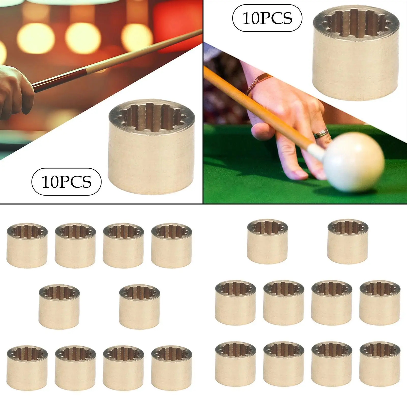 

10 Pieces Billiard Cue Ferrules Snooker Pool Repair Parts Compact Small Hole 10.5mm/9mm Lightweight Snooker Pool Cue Ferrules