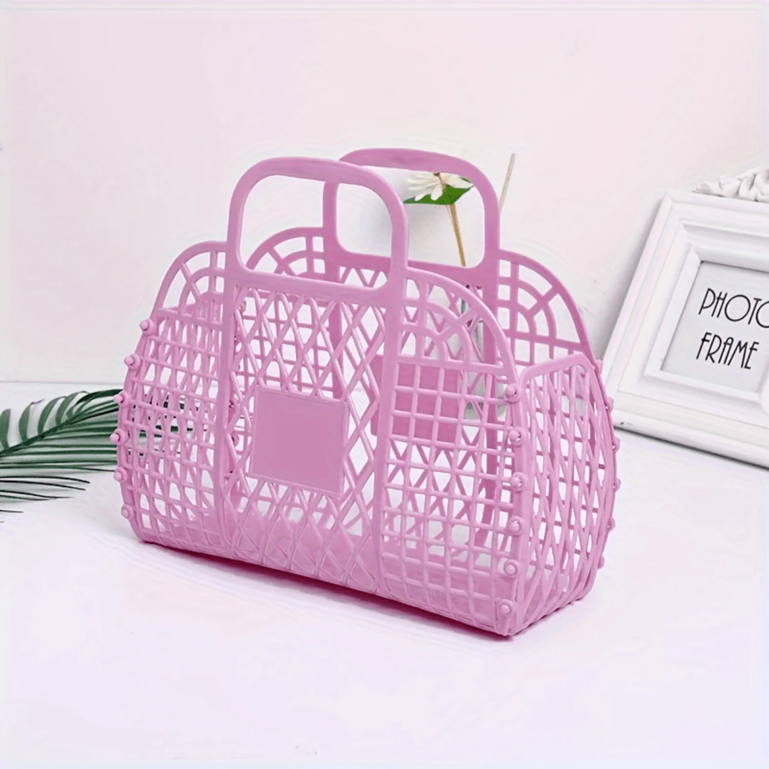 Large Capacity Waterproof Beach Tote - Durable Plastic  Basket For Travel, Groceries &  Organization