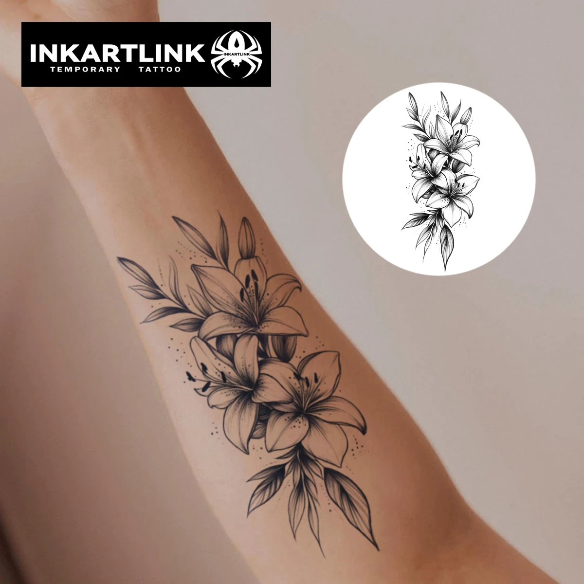 Flower Temporary Tattoo,Lasts To 15 Days New Technology Magic Waterproof Semi Permanent Sticker,For Women's Holiday Parties..