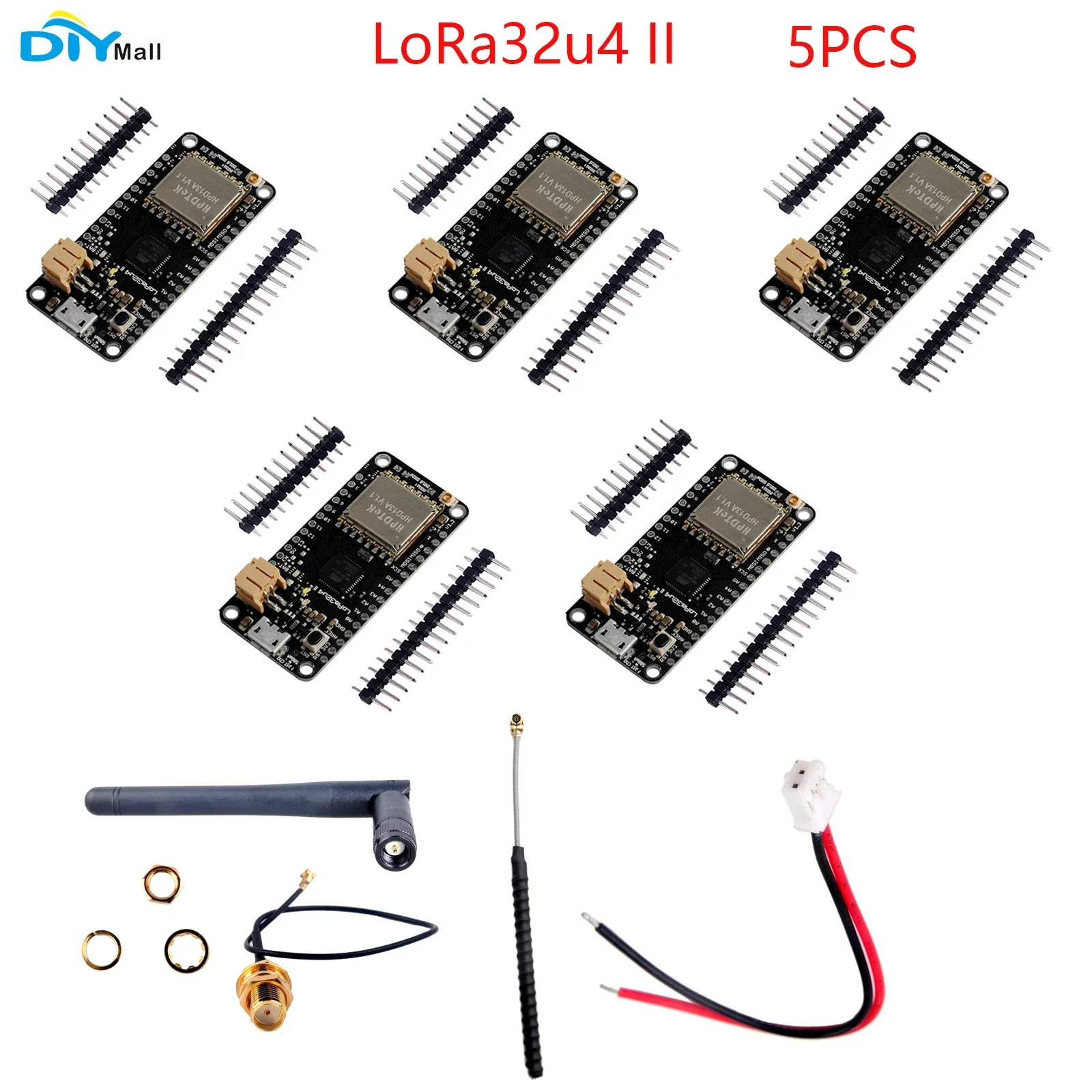 5PCS/Lot DIYmall LoRa32u4 II Lora Development Board Module LiPo SX1276 HPD13 868MHZ 915MHz lora32u4ii with Antenna