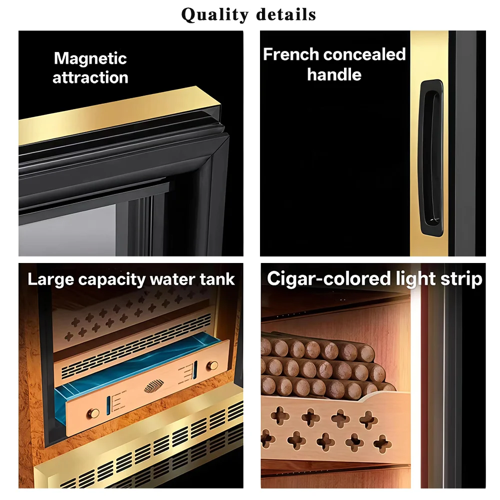 High-End Humidor Cigar Cabinet Cedar Wood Drawer Cigar Cabinet Thermostatic Cooler Cabinet Manufacturer for Storing Cigars