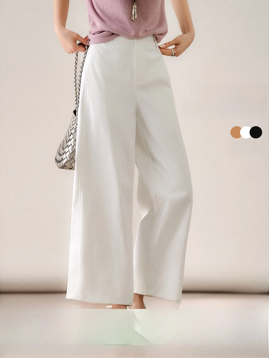 

Элегантные женские брюки-кюлоты с высокой талией, прямого кроя, из полиэстера, на молнии, для весеннего сезона