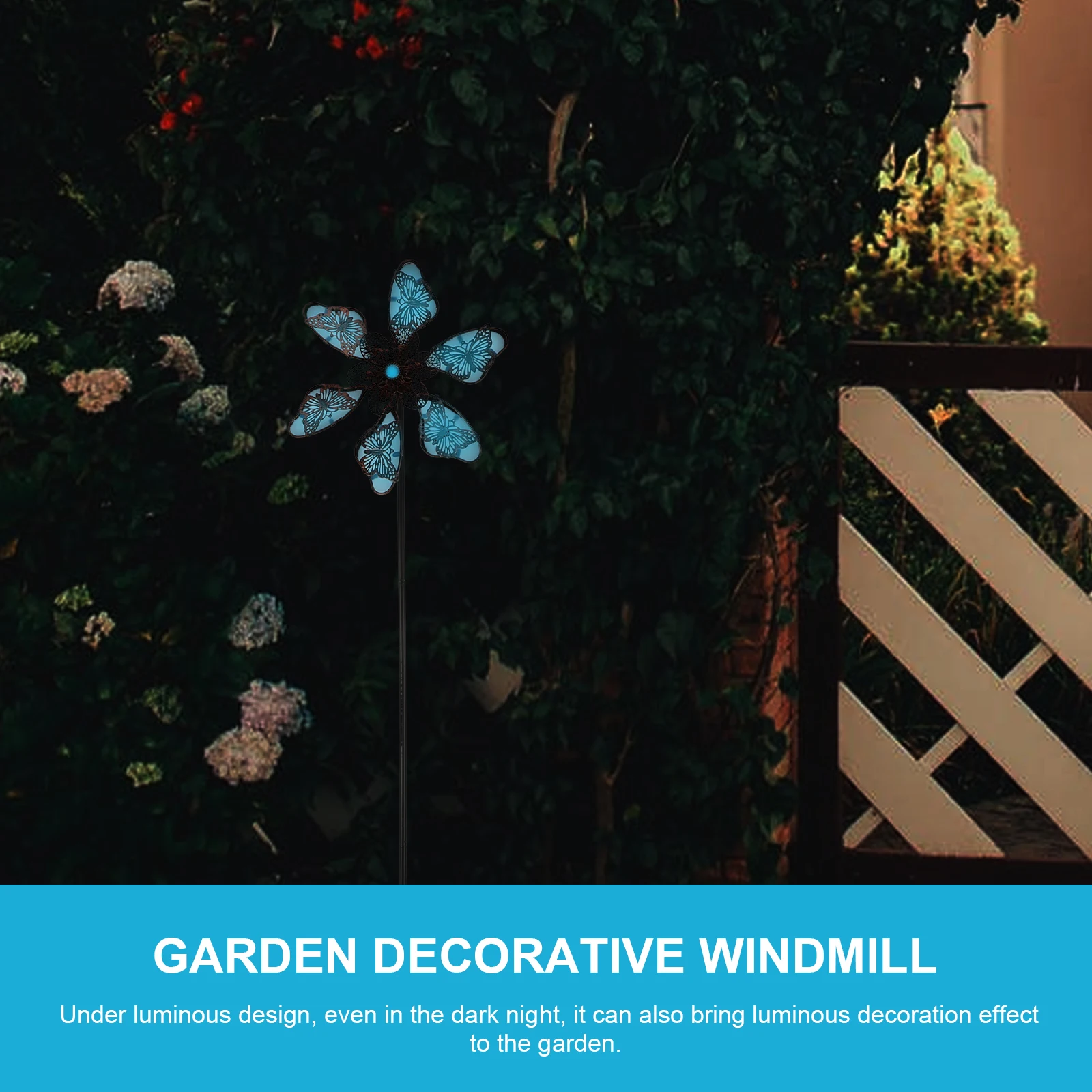 

Iron Windmill Spinners Luminous Garden Decorative naments Outdoor Rotating Metal Windmill Accessories Noctilucence