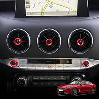2pcs /5pcs Aluminum Red Dashboard Middle Air Conditioner Adjustment Knob Trim Ring For Kia Stinger 2018-2023