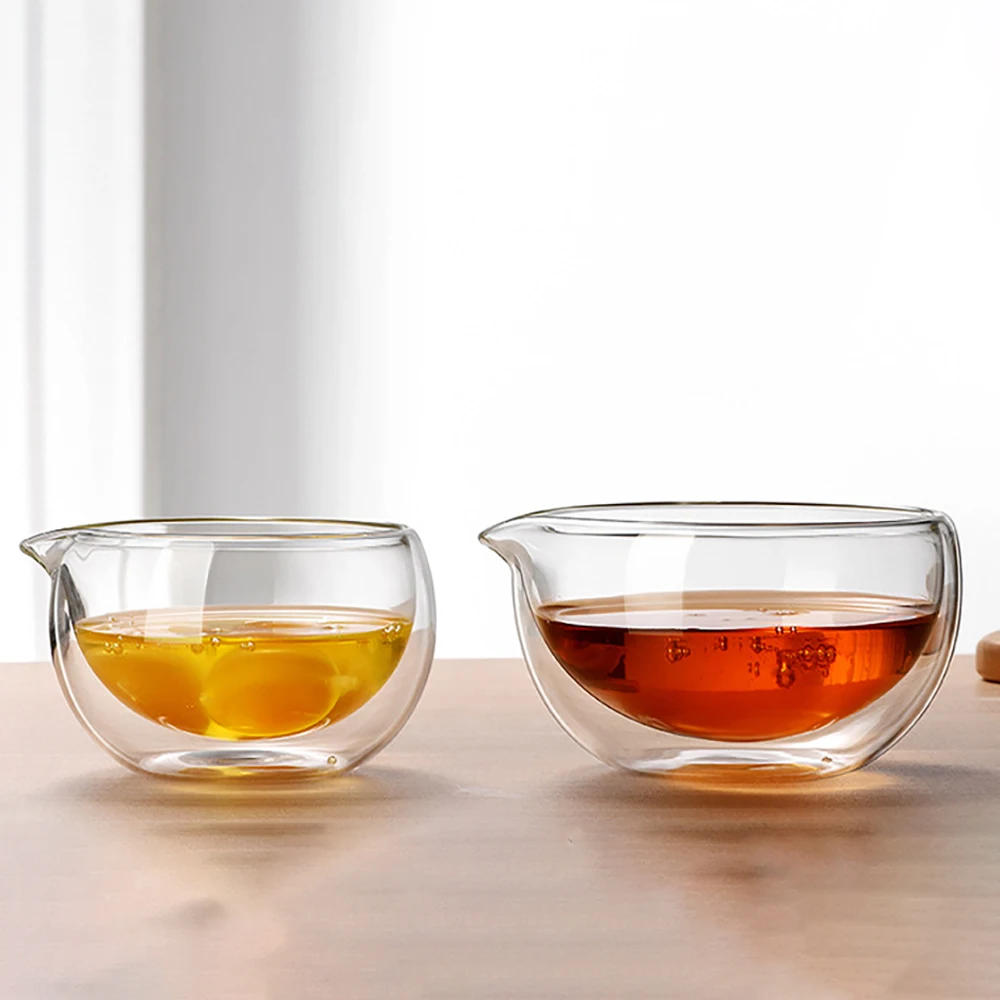 Doppelwandige Glas-Matcha-Schüssel Transparente Obst-Salat-Joghurt-Rührschüssel Mit Ausgießer Küchenschüssel Zum Eierrühren, Backen und Servieren – Detail 7