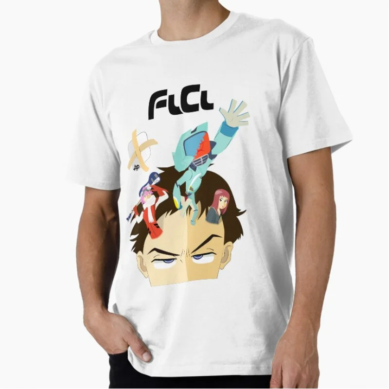 

Overflowing FLCL Manga Gift t shirt for Anime lover Fooly Cooly Graphic shirts Y2K clothes All size Tops Jpana Cartoon tee